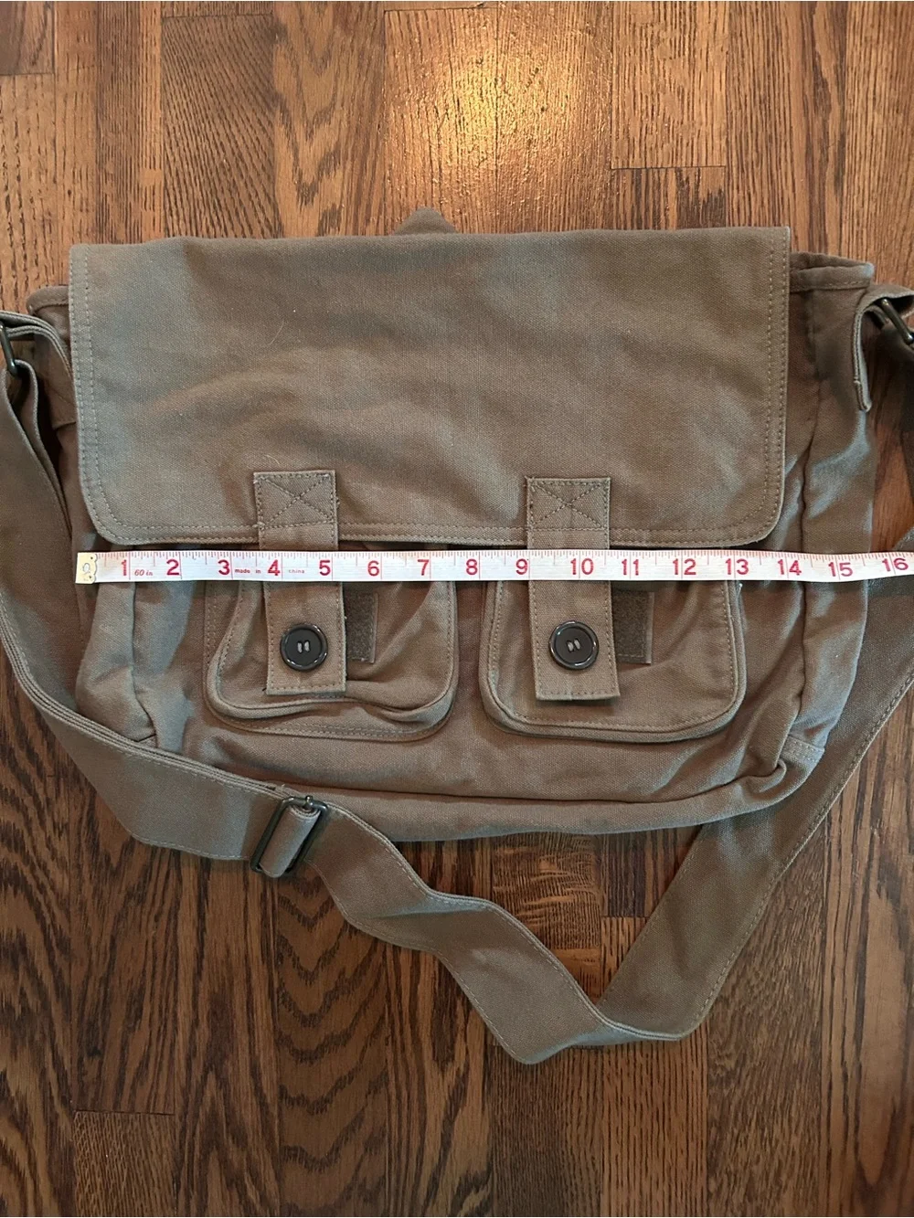 Vintage Army Surplus Khaki Canvas Messenger Bag